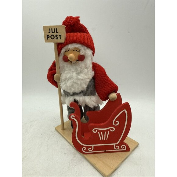 Ljungstroms  Swedish Tomte Santa #8530 Christmas Elf Red Sled Scandinavian - Picture 2 of 6